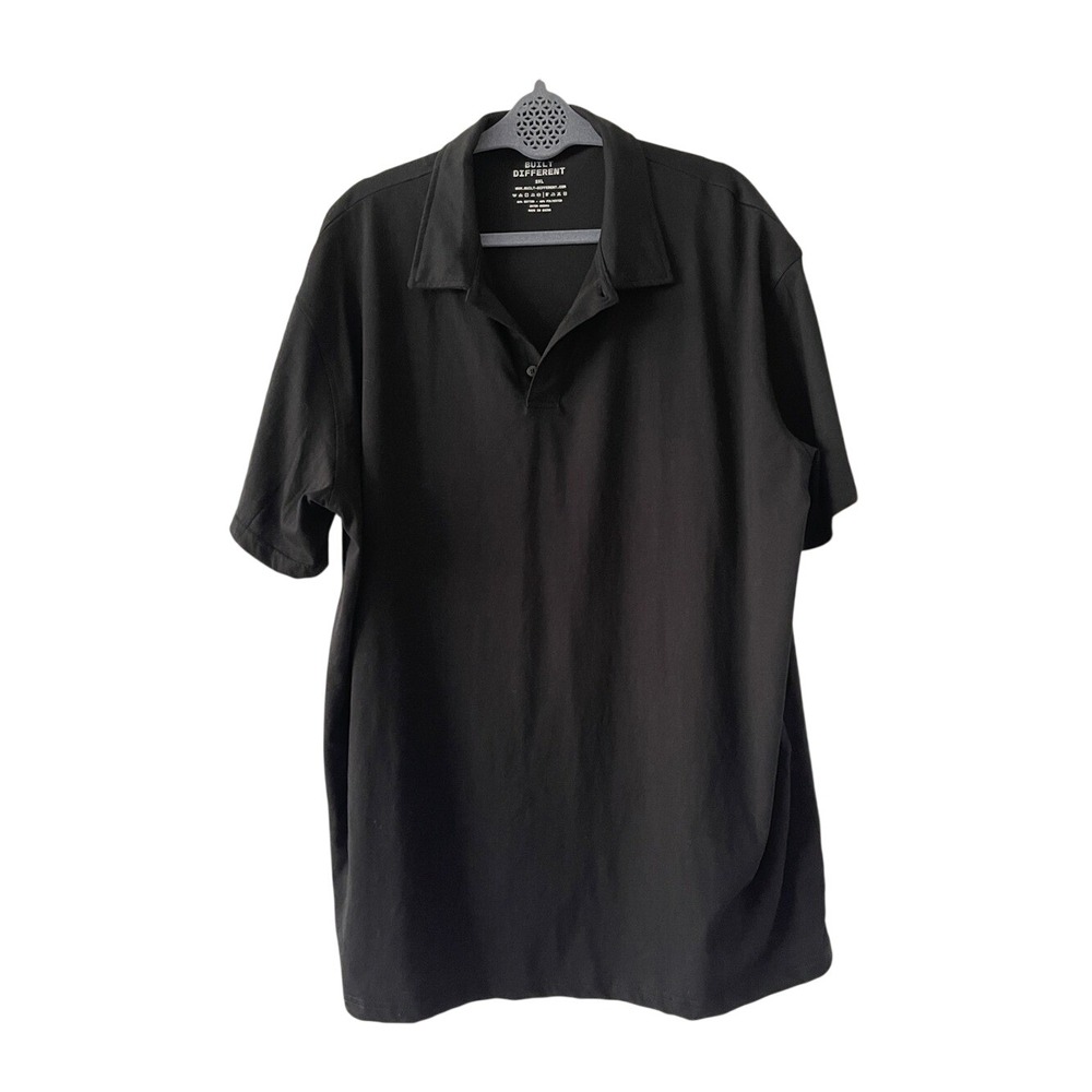 Built Different Men's Black Short-Sleeve Polo Shirt 3XL